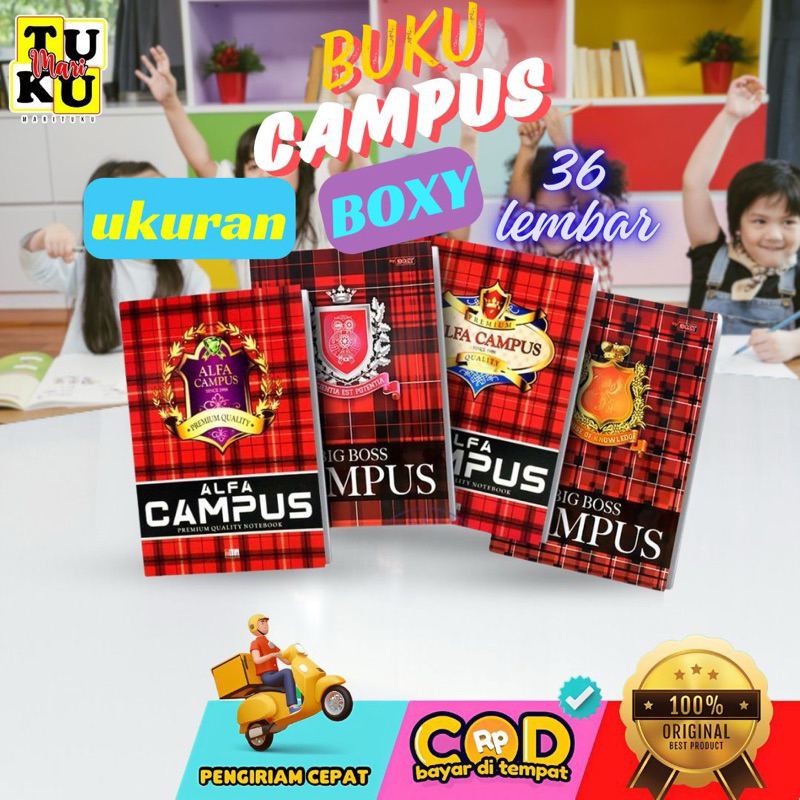 

Buku tulis campus Boxy ukuran besar 36 lembar 5pcs
