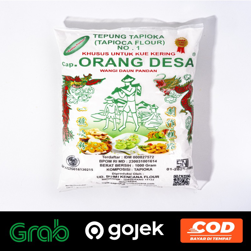 

TEPUNG TAPIOKA CAP ORANG DESA WANGI PANDAN 1000g / 1kg
