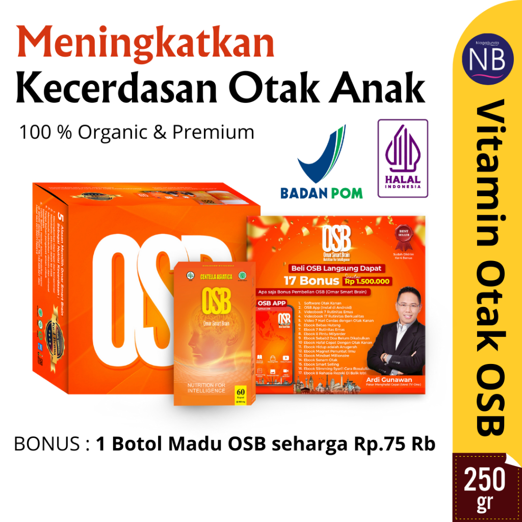 VITAMIN OTAK OSB Prestasi Sekolah Meningkat OSB VITAMIN OTAK ANAK OSB KAPSUL ASLI dan HALAL