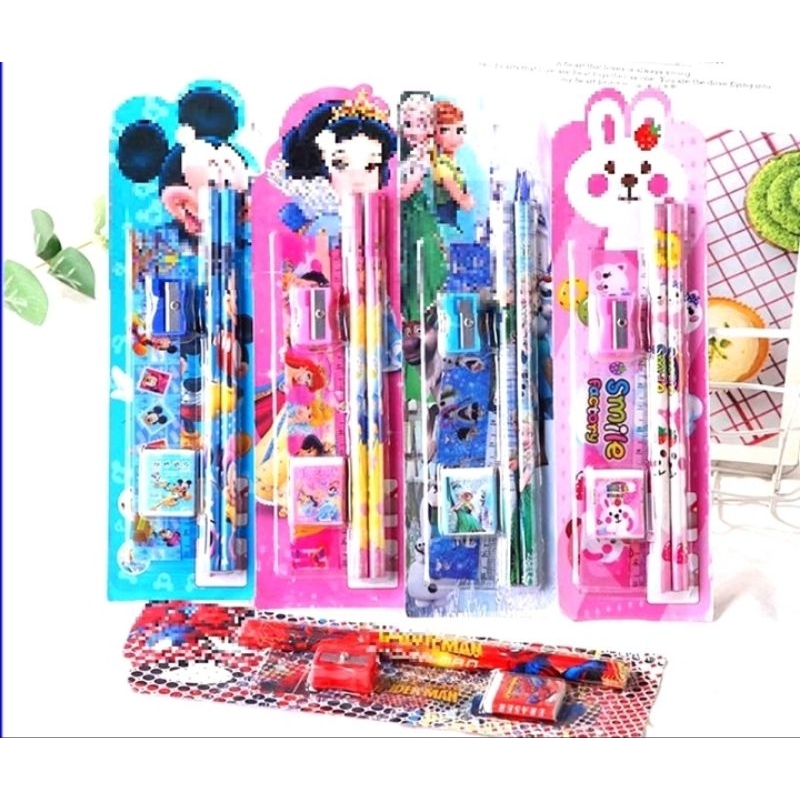 

STATIONERY SET 5 IN 1 ALAT TULIS PAKET ANAK SEKOLAH PENGHAPUS PENGGARIS