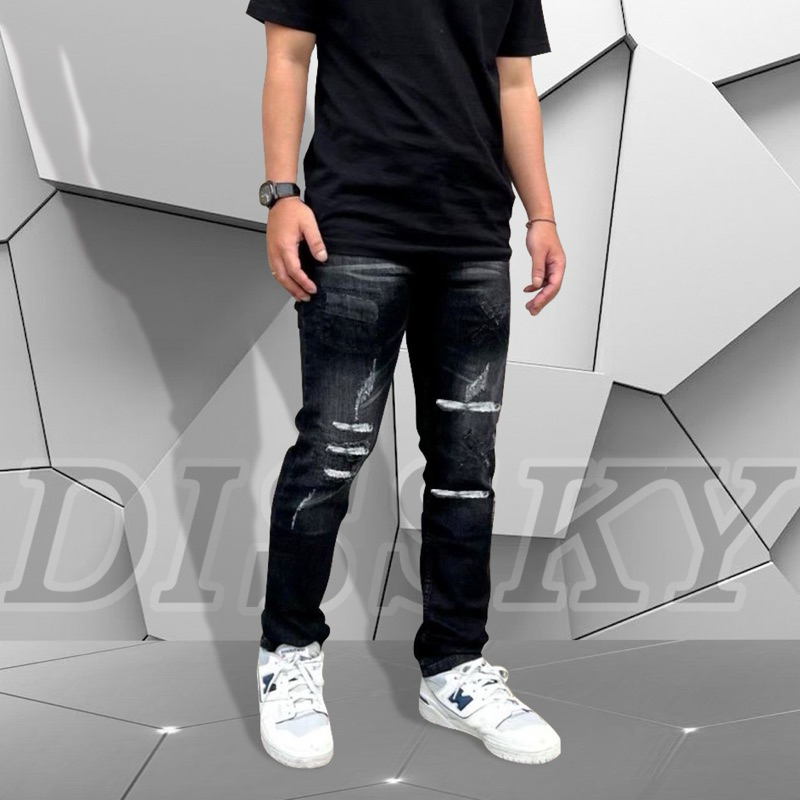 DISSKY Slimfit BLACK GUIDE ROBIN Celana Jeans Pria