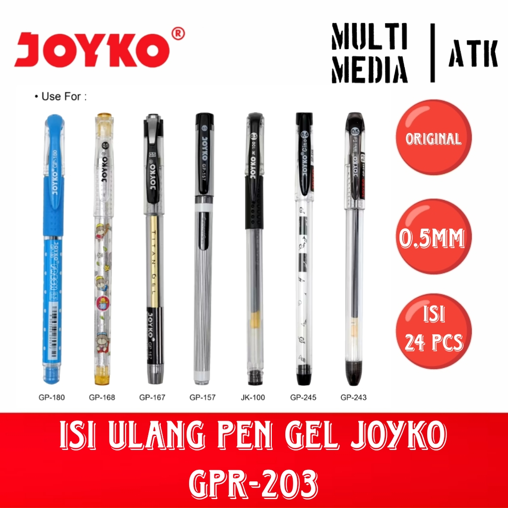 

RK GEL PEN REFILL / ISI ULANG PEN JOYKO GPR-203 ISI 24 PCS 0.5mm