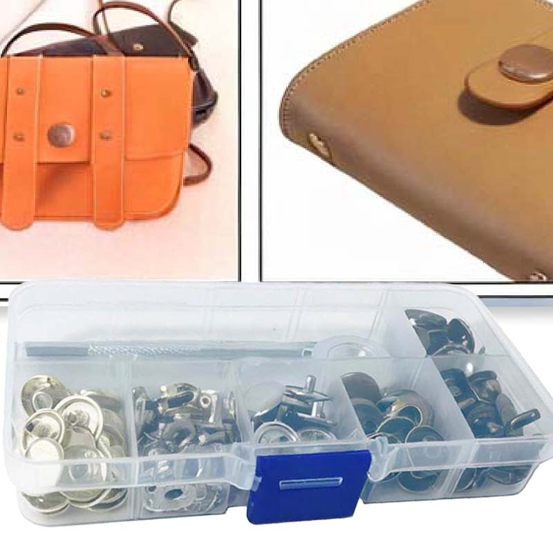 40 Set Kancing Baju Jepret Kancing Besi Jepret Kancing Jepret Anti Karat+Alat Pasang Kancing Snap