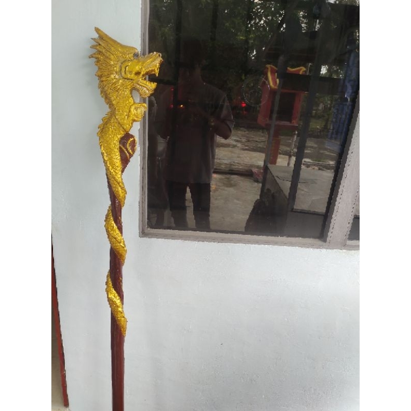TONGKAT NAGA UKIR KAYU / TONGKAT NAGA UKIR / TONGKAT PAK KUNG / TONGKAT TATUNG