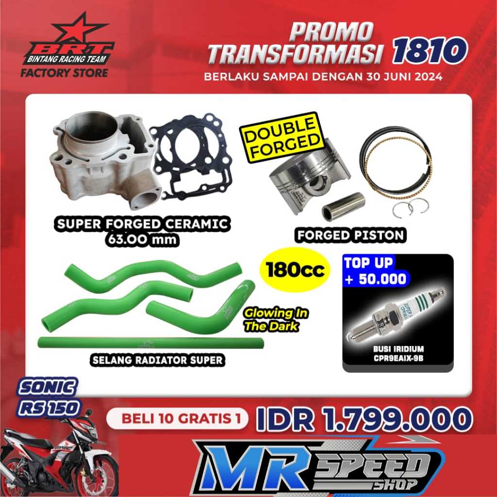BLOK FORGED CERAMIC 63.00 MM + FORGED PISTON BORE UP 180 CC / BLOK CERAMIC 57.28 + PISTON BORE UP 15
