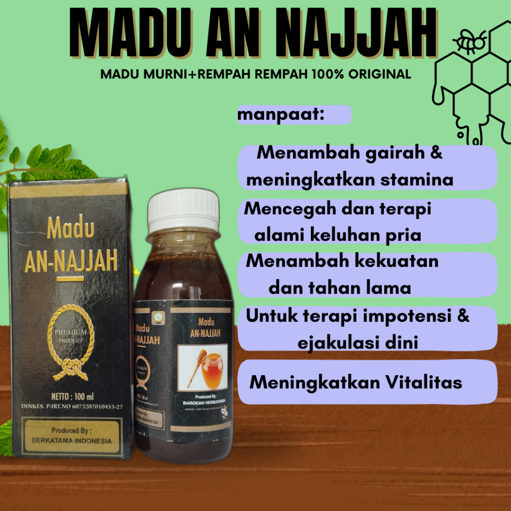 Madu An Najjah (COD) Madu Asli Obat Penambahh Stamina  Laki  Tahan Lama Dan Madu Kuat 100%  Original
