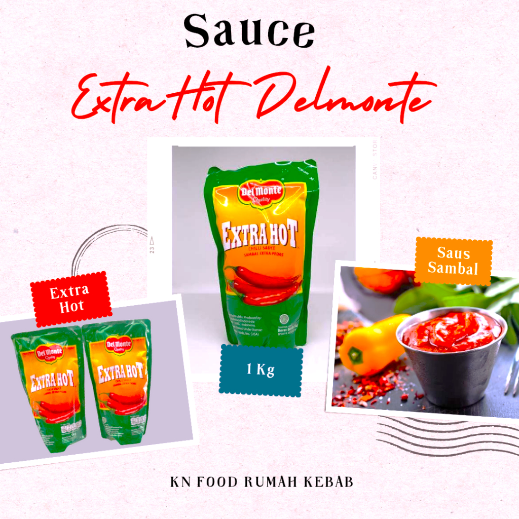 

Saus Extra Hot Delmonte-Kemasan Pouch 1 kg Saus Delmonte ExtraHot Extra Pedas 1Kg