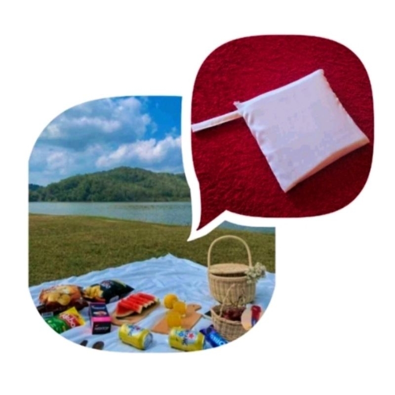 tikar piknik kain piknik jumbo dengan tasnya 300x150