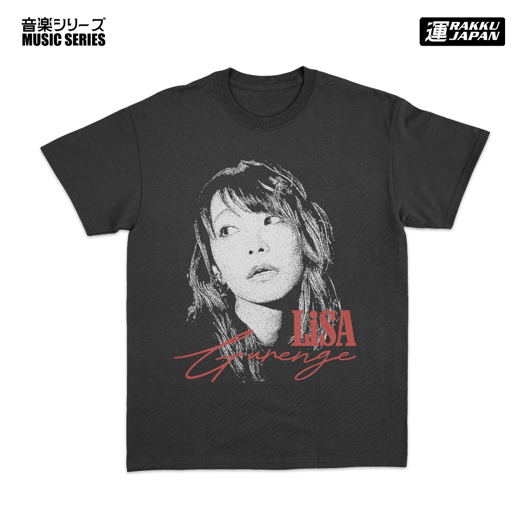 Rakku Kaos Cotton 24s Streetwear LiSA Gurenge - Music Series Hitam