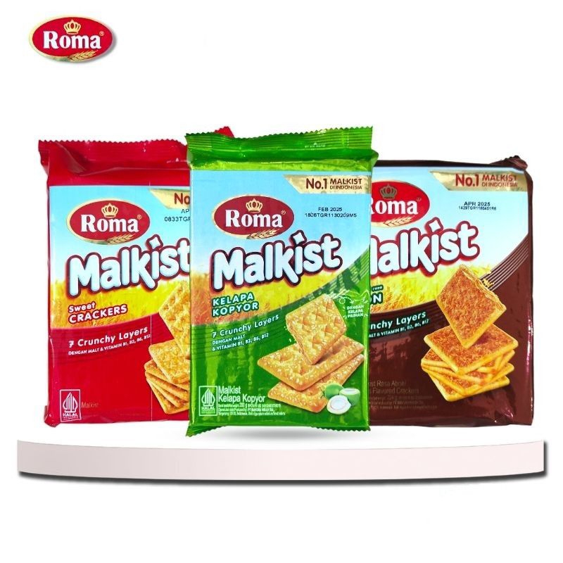 

ROMA MALKIST KELAPA KOPYOR/SWEET CRACKERS/EXTRANABON 200-224 GRAM.