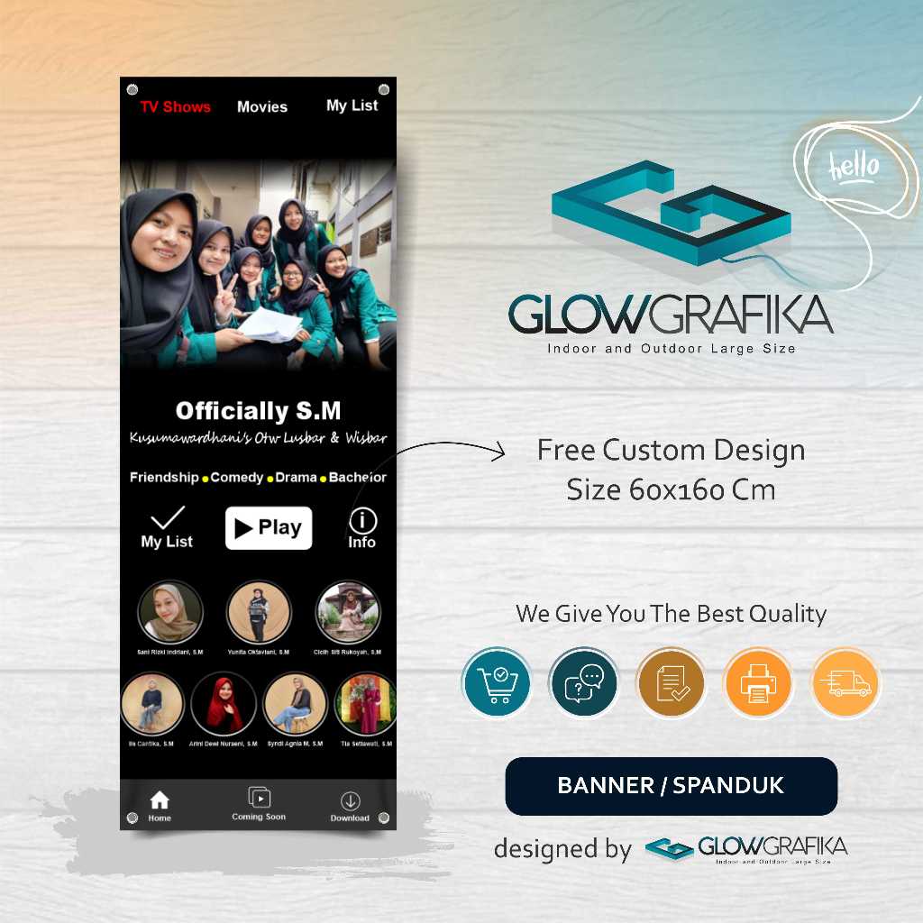 Cetak Spanduk Banner Graduation Custom Free Design