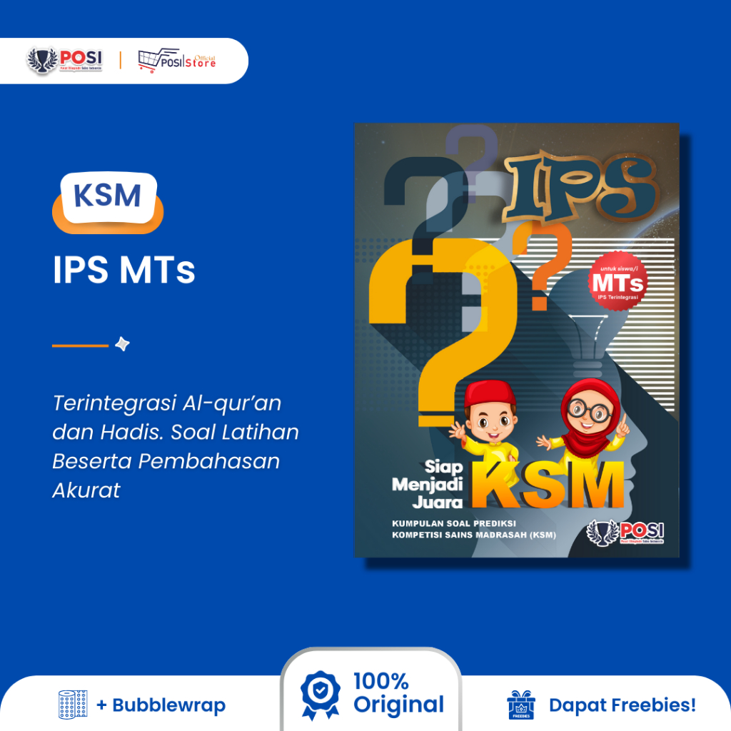 Buku POSI Persiapan KSM IPS MTs TERINTEGRASI Full Soal Latihan PLUS Pembahasan Akurat