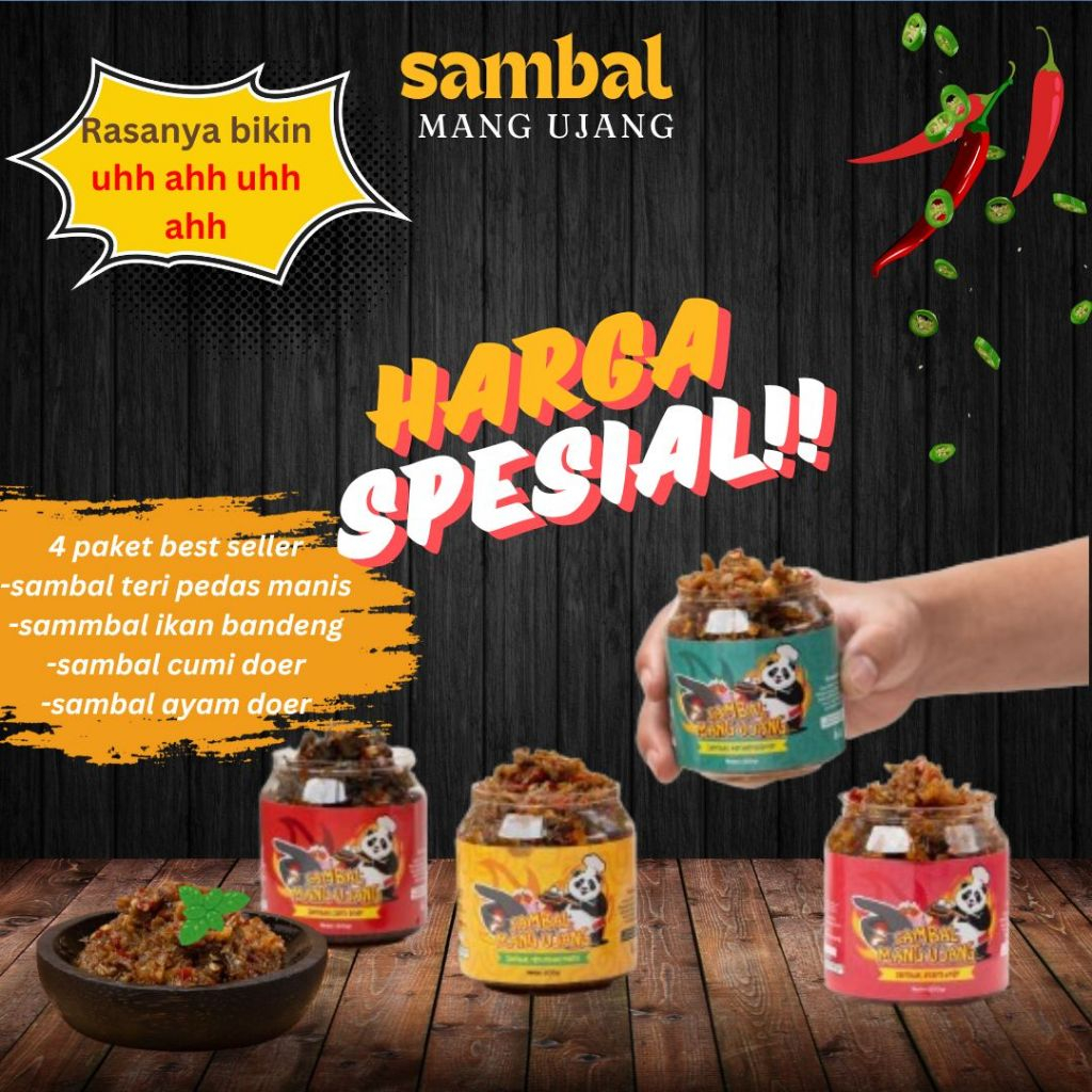 

SAMBAL MANG UJANG MEMILIKI 4 VARIAN RASA (200g)
