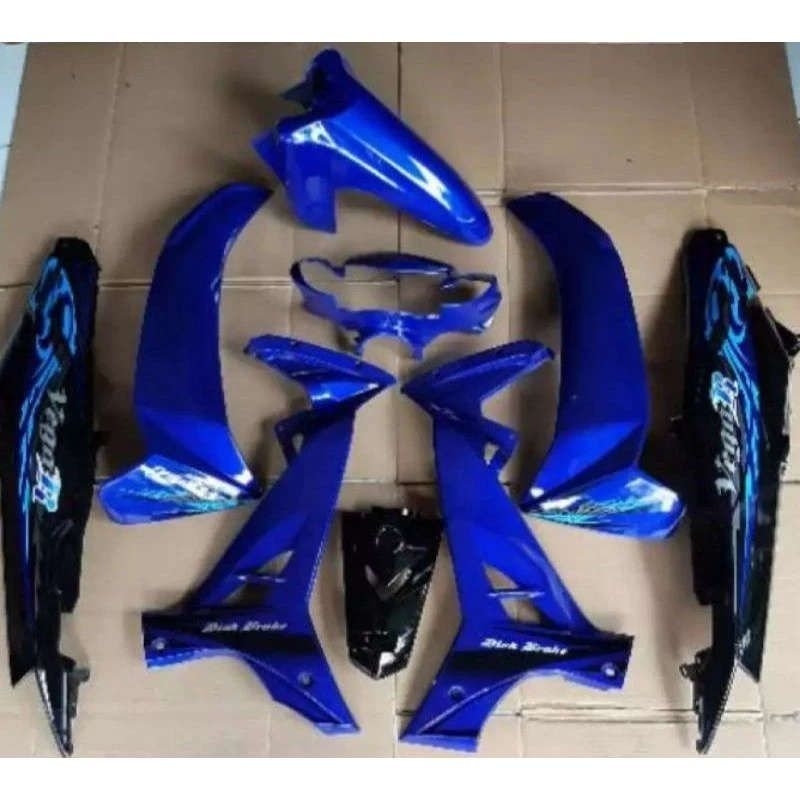 COVER BODY FULL SET YAMAHA VEGA R NEW WARNA BIRU, BODY FULL SET VEGA R NEW MOTIF LATIN