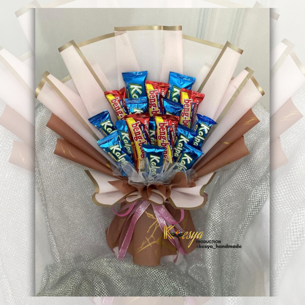 TERMURAH Buket Snack Kalpa Dan Beng Beng Hadiah Ulang Tahun Anak-Anak | Buket bunga snack coklat wis