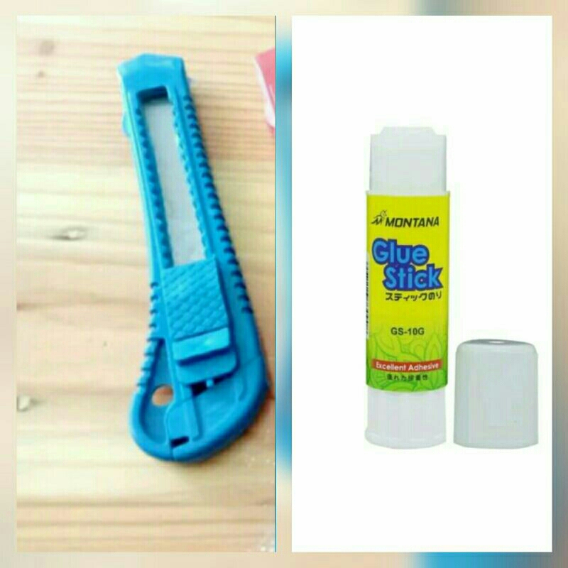 

Paket Peralatan Kliping (Pisau Cutter + Lem Stick)