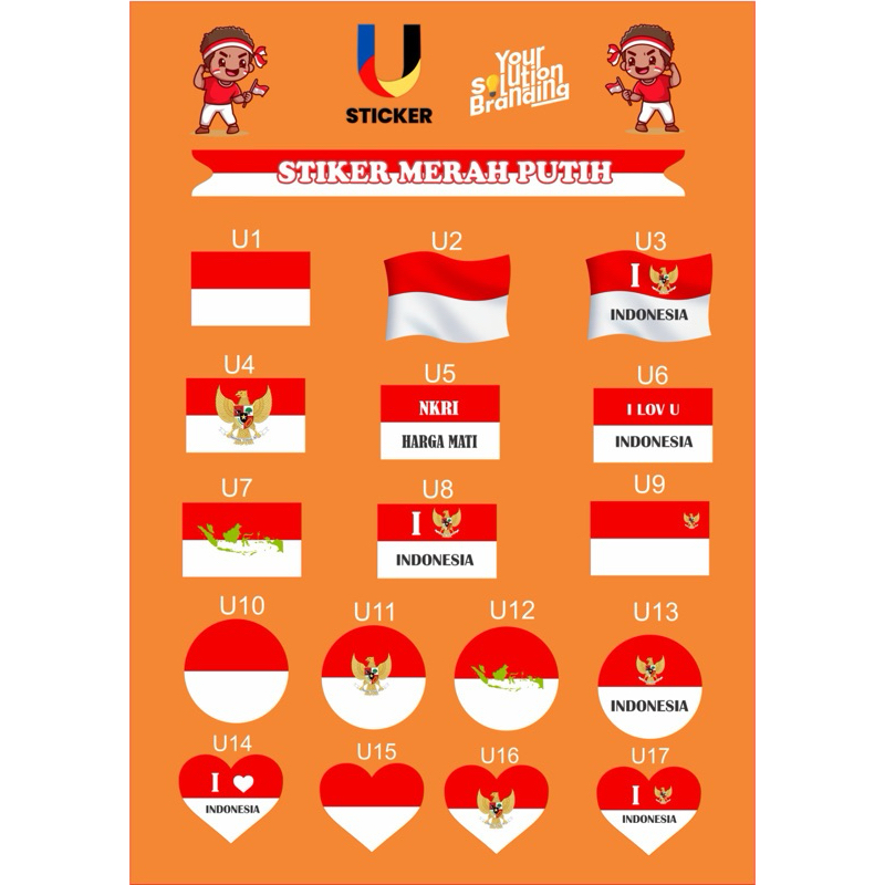 

STICKER STIKER BENDERA MERAH PUTIH / STICKER PIPI BENDERA MERAH PUTIH
