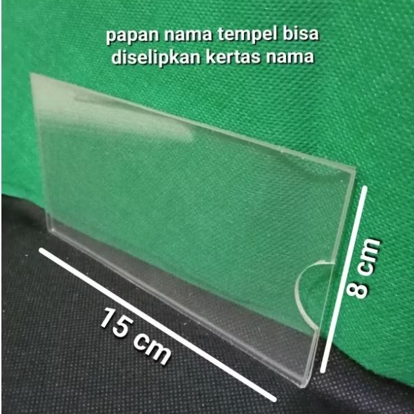 

akrilik papan nama tempel uk 15 x 8 cm tebal 2 mm