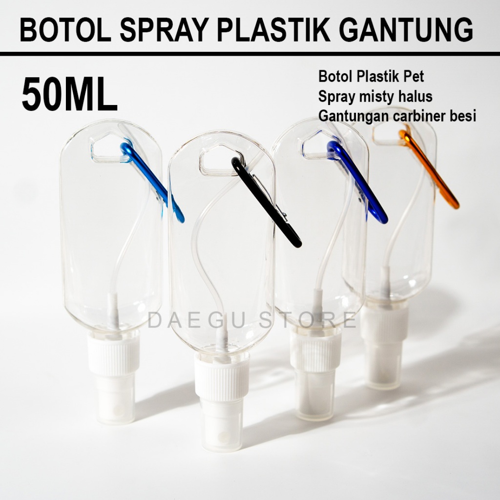 Botol Plastik Spray 50ml Model Gantung Botol Hand Sanitizer Refillable