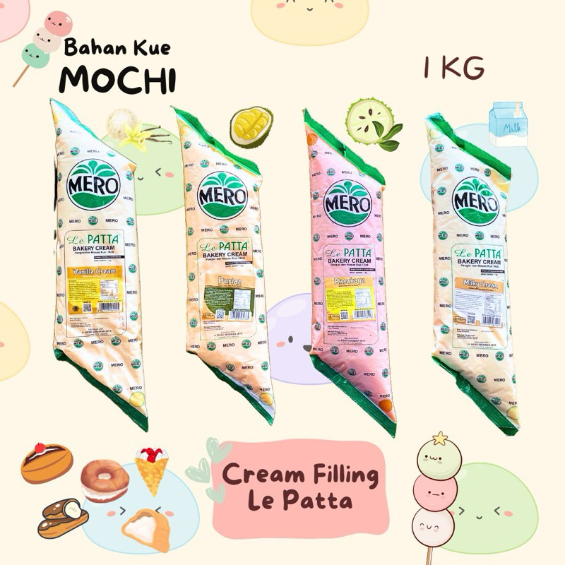 

Bakery Cream Filling Le Patta Mero / Cream Fill Le Patta 1 KG / Isian Roti Cream 1KG Le Patta