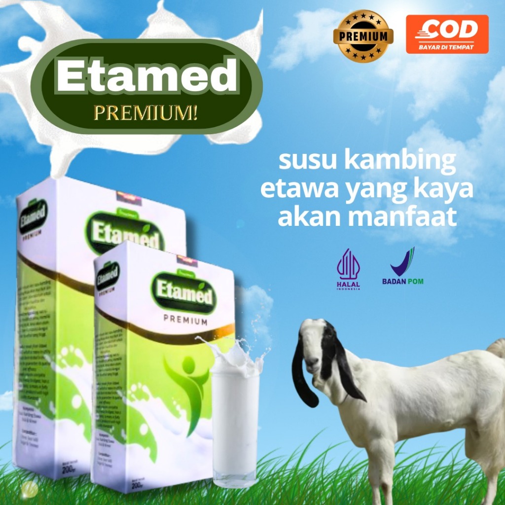 

ETAMED SUSU KAMBING ETAWA SOLUSI NYERI SENDI ASAM URAT 200 GRAM