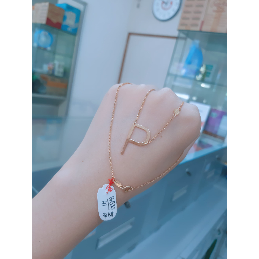 LMG Kalung Carendelano Huruf P Emas 750 17K Rose Gold