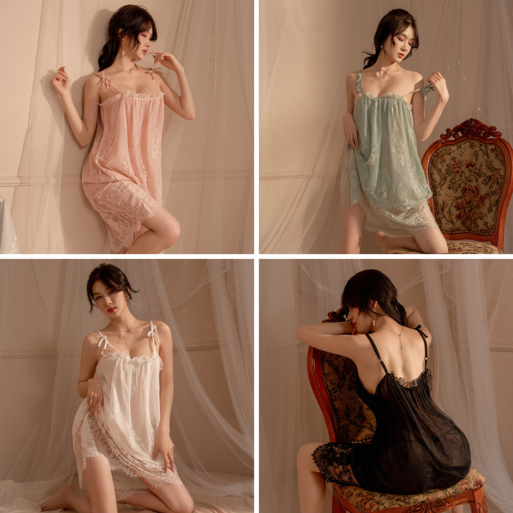 LS001 Baju Tidur Sexy Lingerie G String Renda Wanita Setelan Skinny Slim