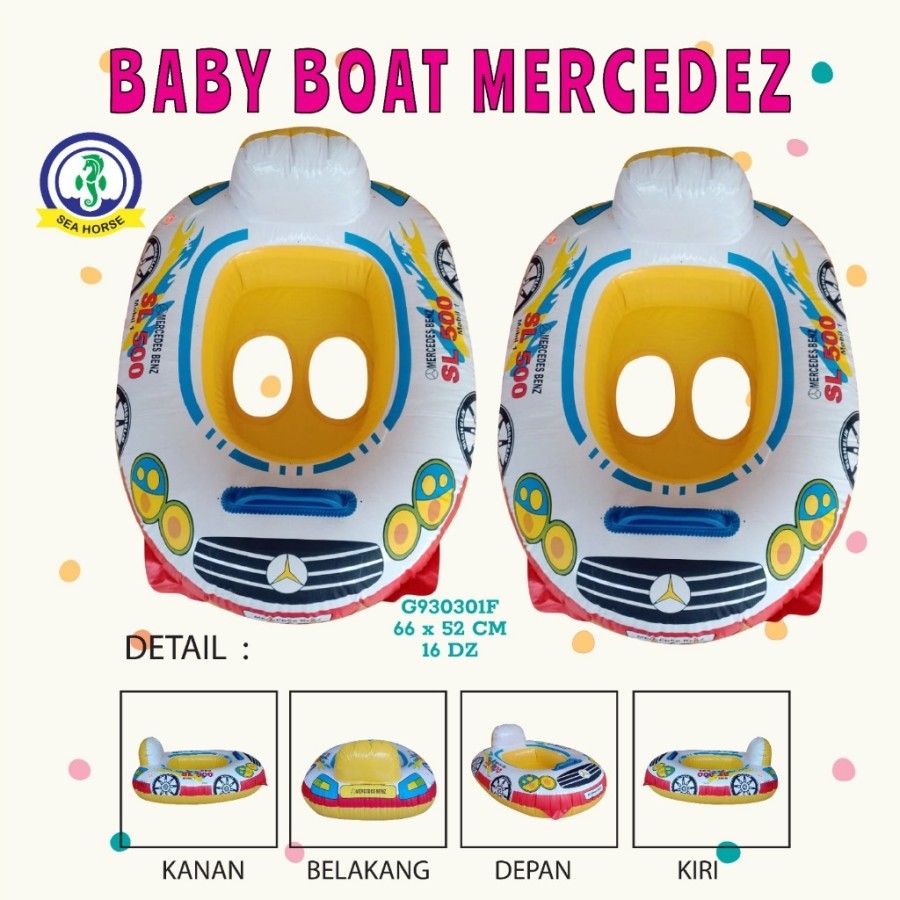 BABY BOAT MERCEDEZ / Pelampung MOBIL Ban Renang Duduk Anak Bayi Baby Boat Karakter//pelampung ban re