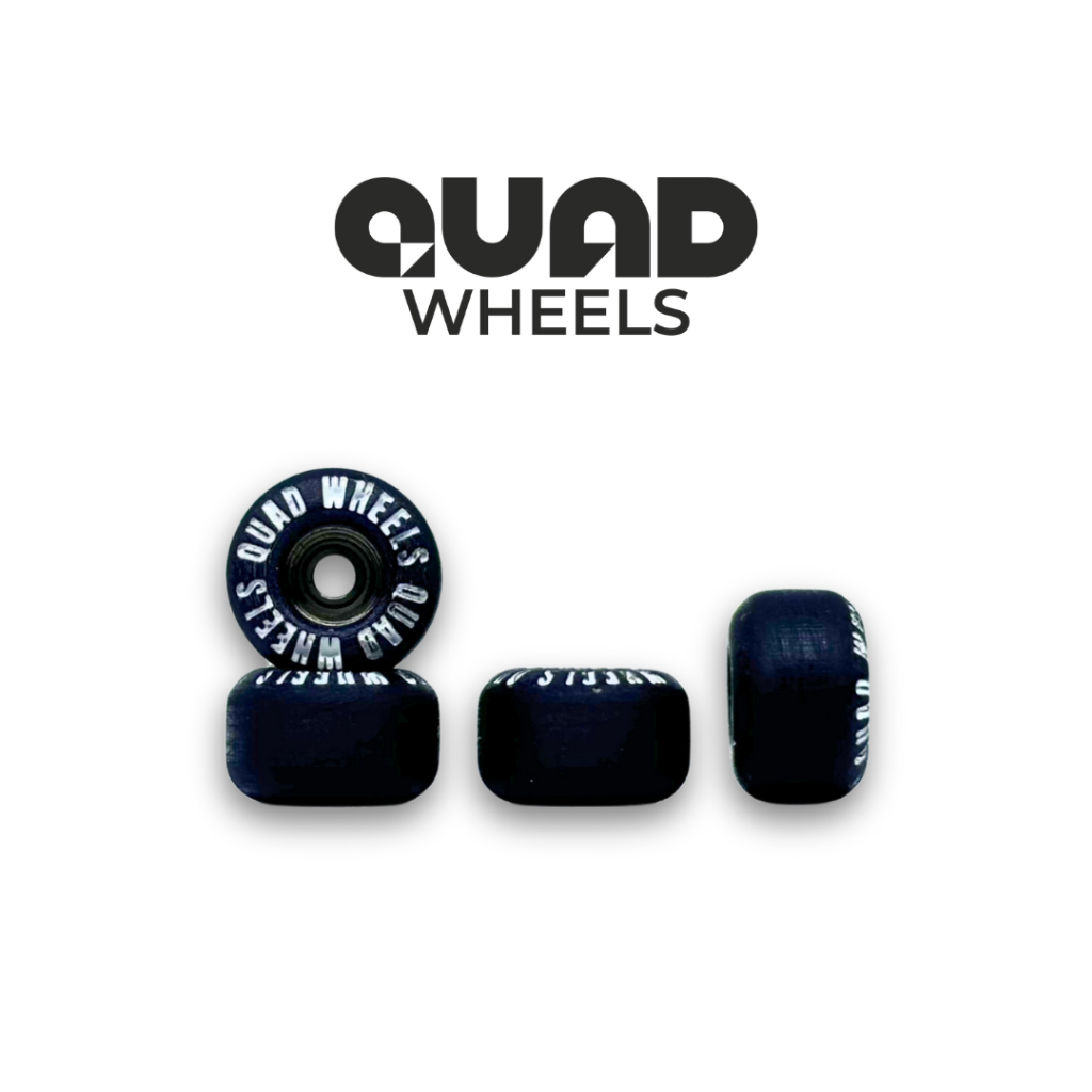 QUAD Wheels Roda Fingerboard - Polymer 66D, Black (Debossed), Street