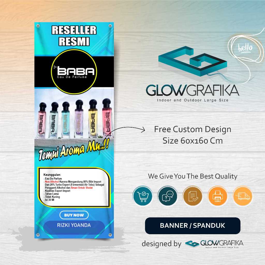 Cetak Spanduk Banner Reseller Resmi Baba Parfum