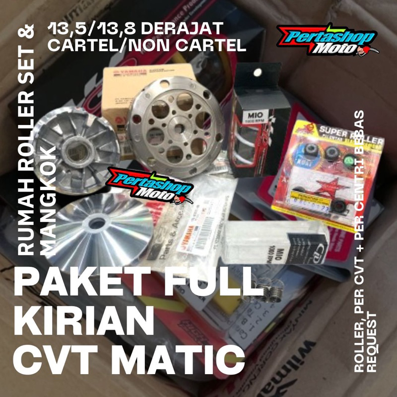 PAKET UPGRADE CVT MIO SMILE MIO SPORTY PAKET FULL PULLEY SET MANGKOK GANDA ROLLER YAMAHA