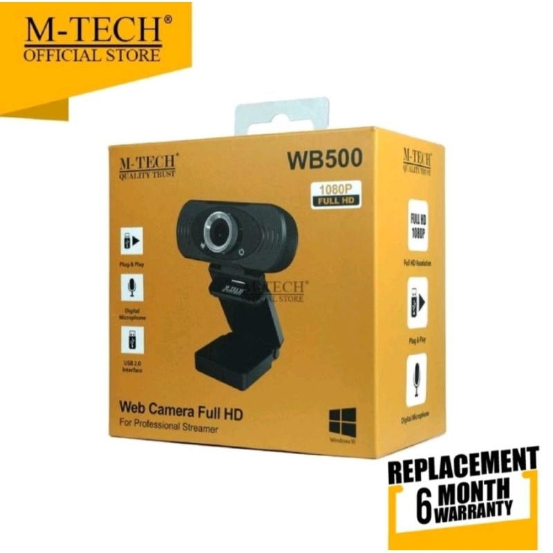 M-Tech Webcam External WB 500 1080P full HD