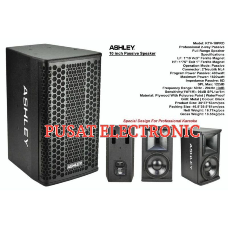 Speaker Pasif Ashley Ktv10pro Original Speaker Pasif 10inch