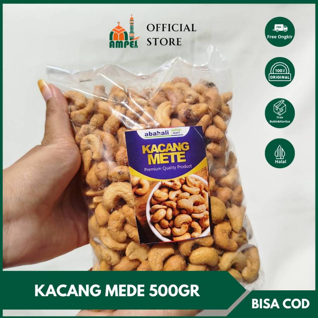 

Kacang Mede Goreng 500gr Mete Gurih Lezat Matang Cashew Vitamin