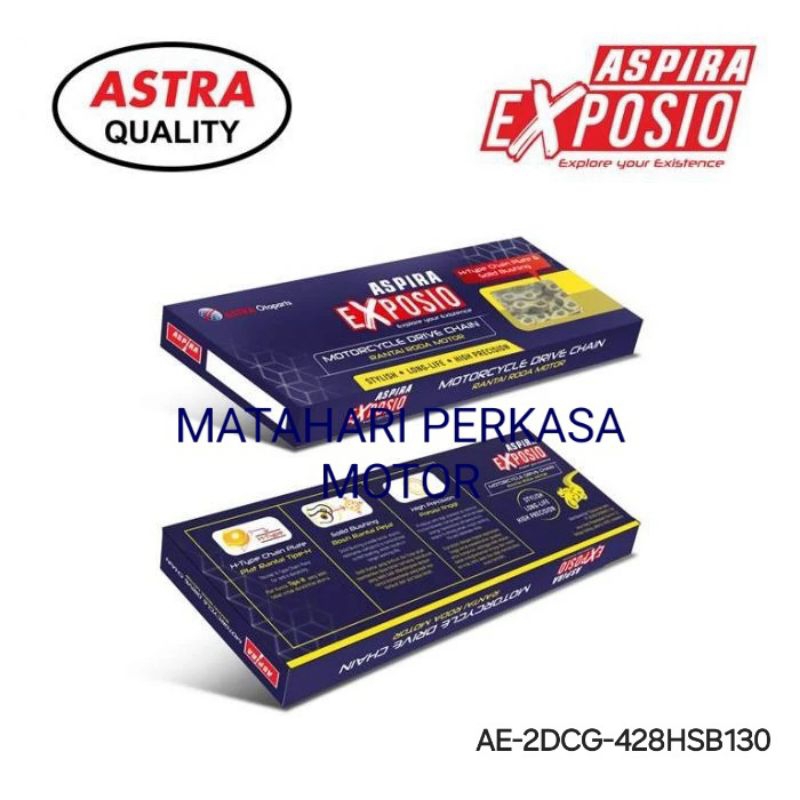 Rantai Motor Gold ASPIRA EXPOSIO 428H-130 Buat Motor Cb150R,Mx king,Vixion Lighting,Vixion Advance,d