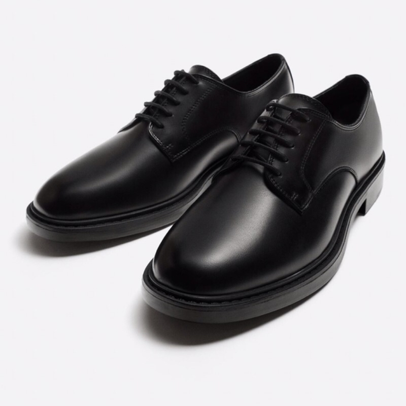 ZARA Men Formal Shoes Sepatu Derby Pria Black