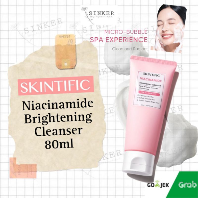 Skintific Niacinamide Brightening Cleanser Facial Wash Sabun Cuci Muka Glowing 80ml