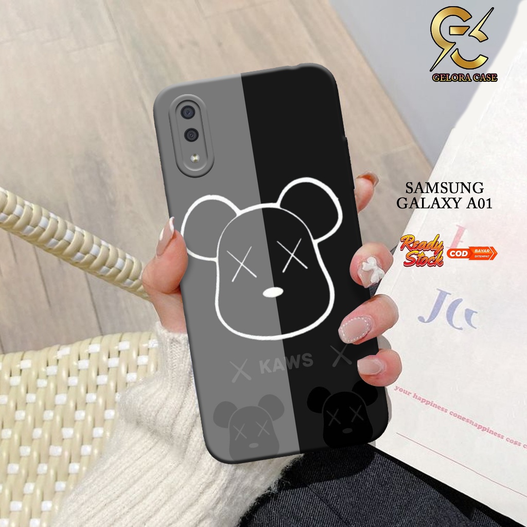 Case Samsung Galaxy A01 - geloracase - Casing Samsung A01  - Motif case kaws - Samsung - Softcase Sa