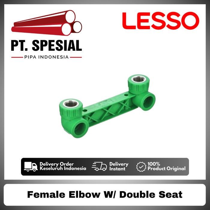 Knee Drat Dalam PPR Lesso / KDD PPR Lesso / Female Thread Elbow With Double Seat -12