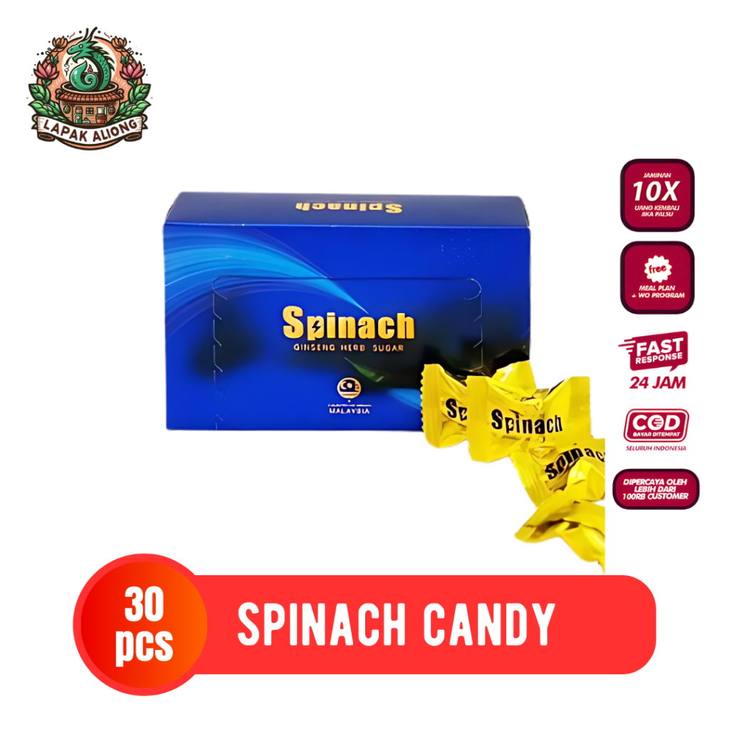 

Spinach Candy Original 30 Pcs Permen Spinach 100% Asli