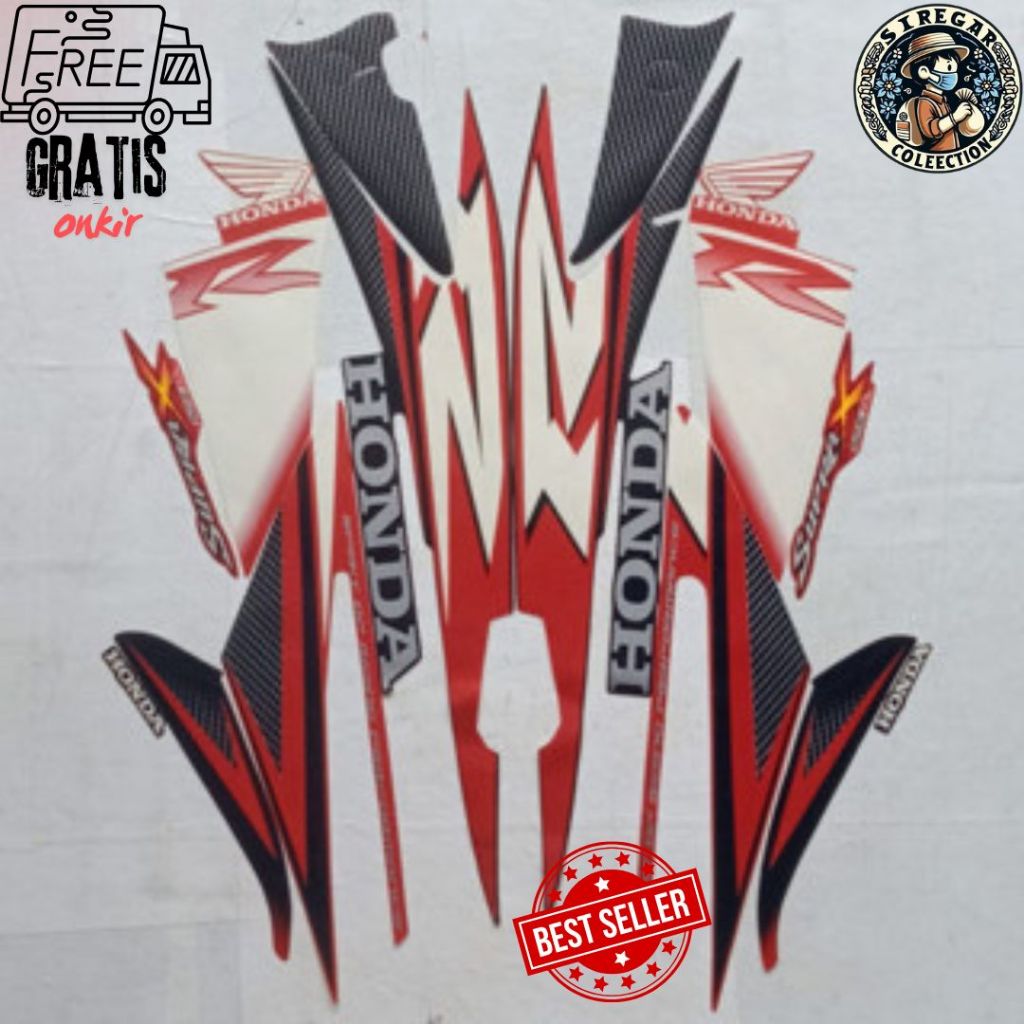 STIKER STRIPING LIS BODY HONDA SUPRA X 125 R 2007 LIS STIKER SUPRA X 125 R 2007