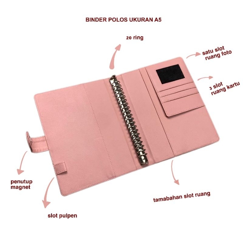 

Mini walet Binder Polos Eksklusif A5 20 Ring Agenda A5 Polos 20 Ring Levi Binder kuliah A5 Berkualitas Termurah