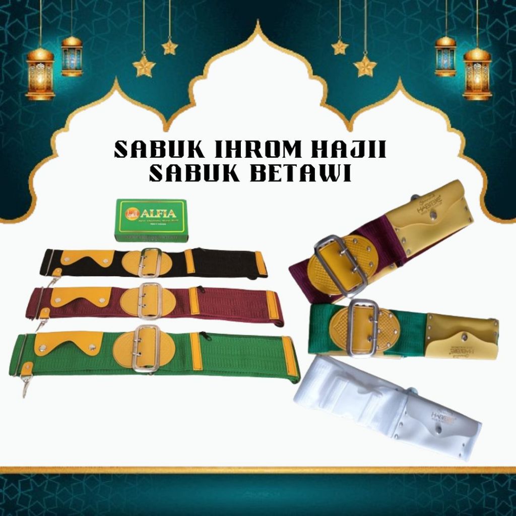 SABUK HAJI DEWASA /SABUK BETAWI/BELT HAJI/SABUK TANPA JAHITAN ALFIA