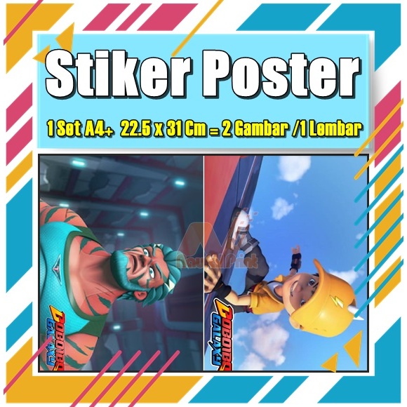 Stiker Poster A3 A3+ A4 Sticker Vinyl Artpaper 260 Cromo boboi Boboy boy boboiboy Boboboi Boboboy ga