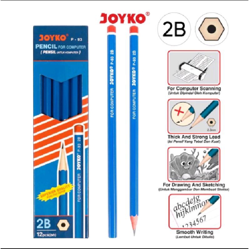 

GS PENSIL/PENCIL JOYKO 2B KOMPUTER ALAT TULIS JOYKO ASLI