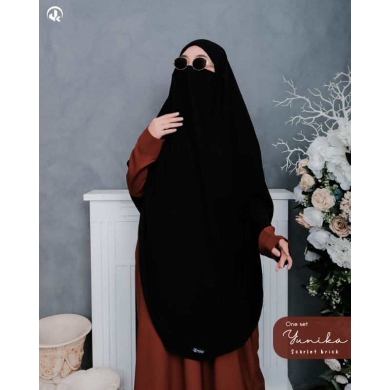 FRENCH KHIMAR JETBLACK FK JETBLACK LUWITEX FREE CADAR hijab fk terlarisss tebel adeeeem