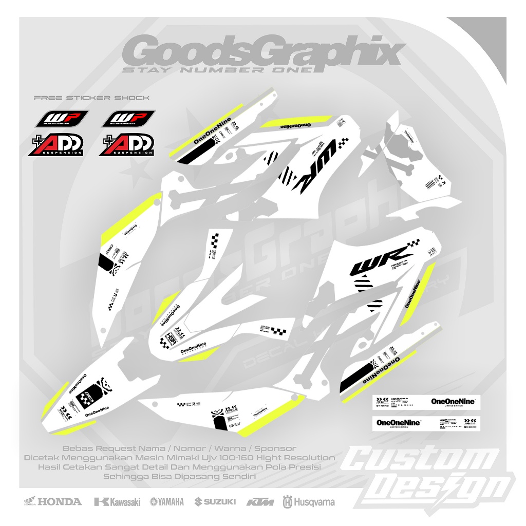 Decal Wr 155 oneonenine Superglossy Custom design - Decal Custom Wr 155