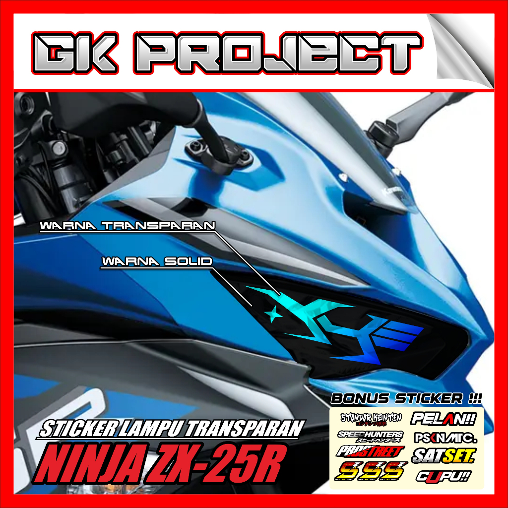 Stiker Lampu ZX-25R | Stiker Variasi Lampu Alis Motor Kawasaki ZX-25R | Stiker Alis ZX-25R Rgb GK 01