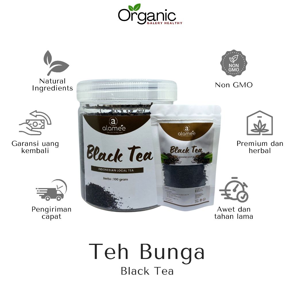 

Teh black tea organic herbal healthy kering hitam DRIED alami