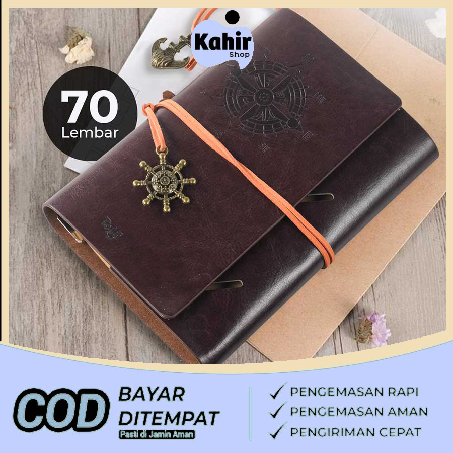 

Buku Binder Catatan Bahan Kulit Model Retro / Notebook Diary 140 Halaman Blank